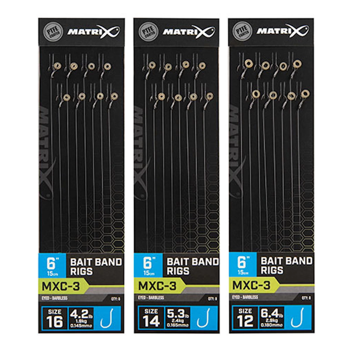 Matrix MXC-3 6" Bait Band Rigs 3 Matrix MXC-3 6" Bait Band Rigs