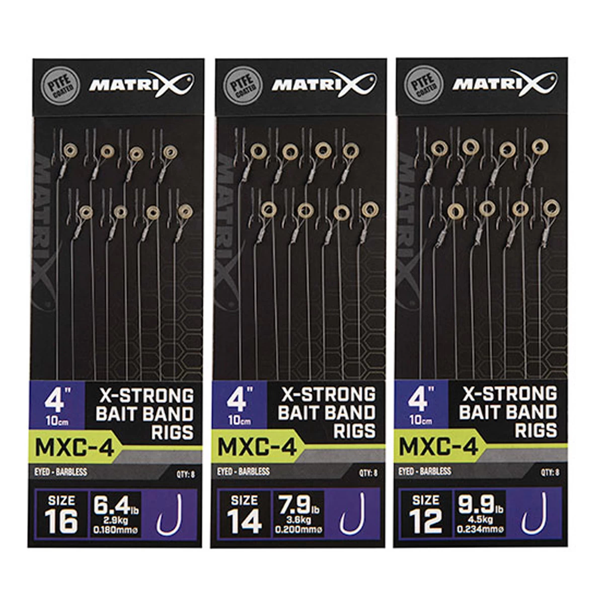 Matrix MXC-4 4" X-Strong Bait Band Rigs 3 Matrix MXC-4 4" X-Strong Bait Band Rigs